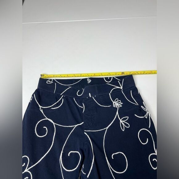 HUE Navy Blue Pants with Pattern Embroidered Size S - Picture 11 of 13